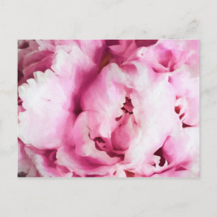 Stängning av Rosa Peony Painting Vykort