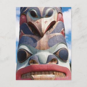 Stängning av totem-polen i Sitka, Alaska, Förenta Vykort