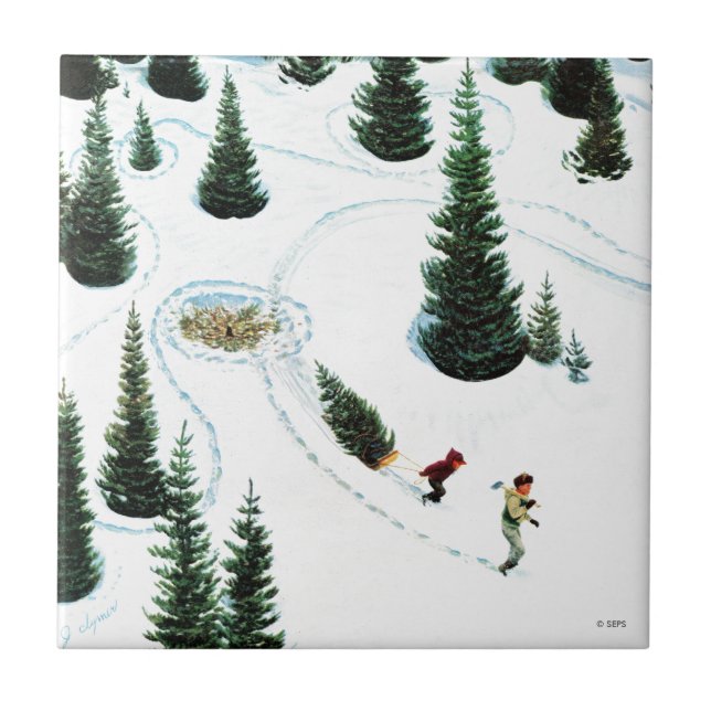 Stängning av Träd Kakelplatta (Framsidan)