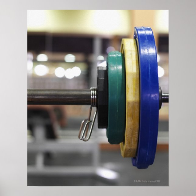 Stängning av vikterna på en barbell poster (Framsidan)