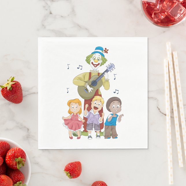 Stängning som spelar gitarren pappersservett (Skapare uppladdad)