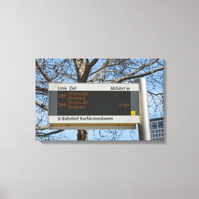 Stängningsskylt för buss i Berlin Canvastryck (Framsida)