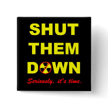 Stängt dem besegra Anti-Nuke slogan Pinback