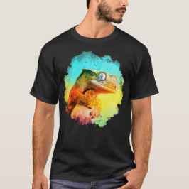 Stängt Gecko Watercolor Rainbow T Shirt