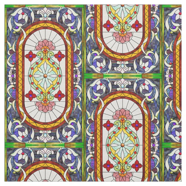 Stängt glas Mitten-Östra-Art nouveau Tyg (Provkarta)