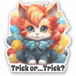 Stängt kattfäktare - "Trick eller...Trick?" Klistermärken