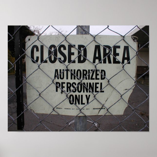 Stängt område poster (Framsidan)