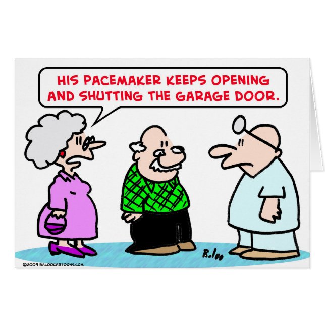 stängt öppet för pacemakergaragedörr hälsningskort (Framsidan Horizontal)