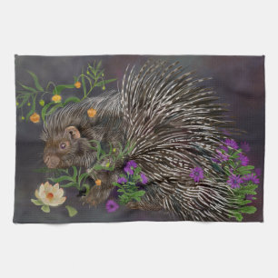 Stängt porcupin Bouquet Kökshandduk