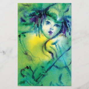 STÄNGT SPELNINGSVIOLIN I GULTEN GRÖNT BREVPAPPER