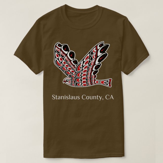 Stanislaus County Redail Hawk Native American Bi T Shirt (Design framsida)