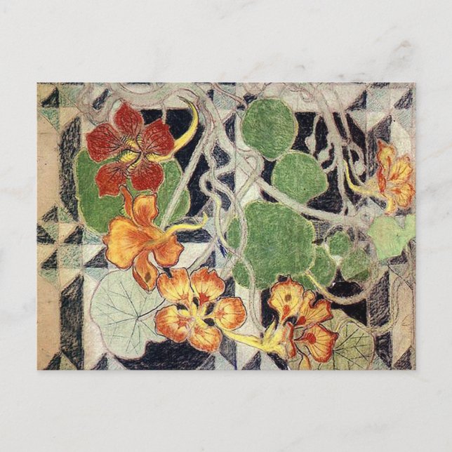 Stanisław Wyspiański ~ Art nouveau ~ Nasturcje Vykort (Framsida)