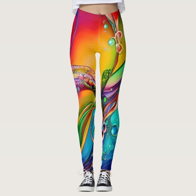 Stänk! Abstrakt av färgbubblor Leggings (Framsida)