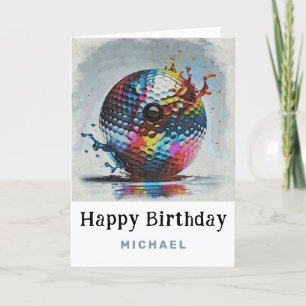 *~* Stänk AP94 Golf Boll Metallic Birthday Card Tack Kort