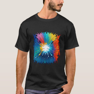 Stänk är färgnyttigt färgämne. T-shirt-design. T Shirt