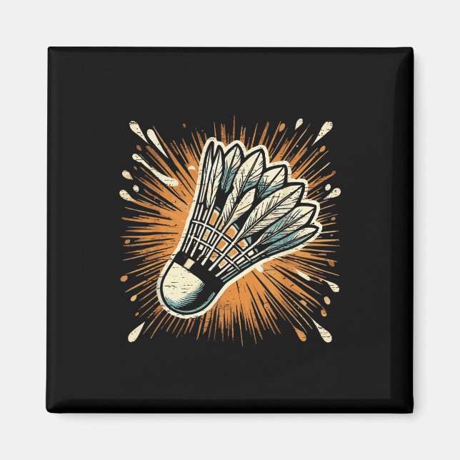 Stänk Art Badminton Shuttle Magnet (Framsidan)
