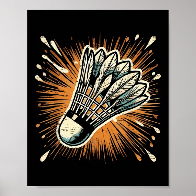 Stänk Art Badminton Shuttle Poster (Framsidan)