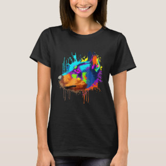 Stänk Art Colorful Dobermann Cute Hund T Shirt