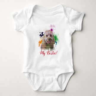 Stänk Art Cute Cavapoo Hund Bodykostym Baby T Shirt