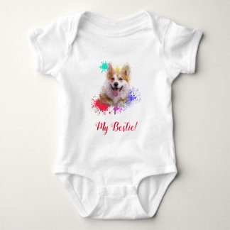 Stänk Art Cute Corgi Hund Baby Bodykosti T Shirt