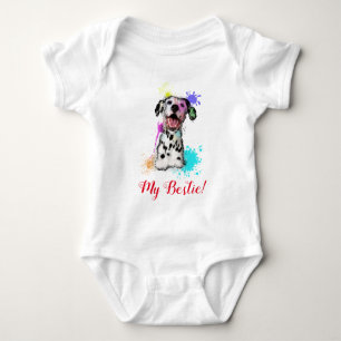 Stänk Art Cute Dalmatian Hund Bodykostan Baby T Shirt