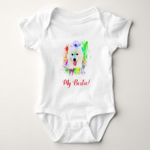 Stänk Art Cute Samoyed Hund Baby Bodykostym T Shirt