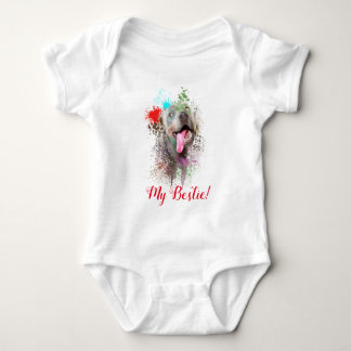 Stänk Art Cute Weimaraner Hund Baby Bodykostym T Shirt