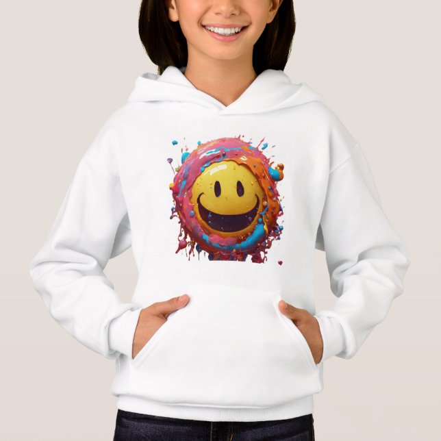 Stänk art, en flytande porträtt i en smileynt t shirt (Framsida)