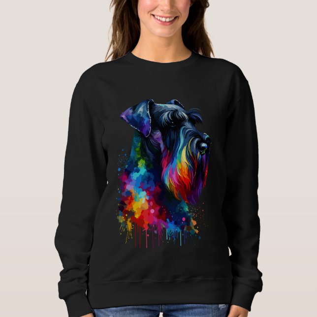 Stänk Art Giant Schnauzer T Shirt (Framsida)
