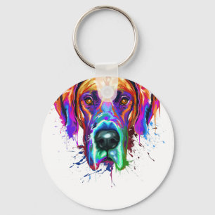 Stänk Art Great dane marionettgåvor från Älskare Nyckelring