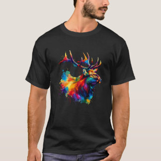 Stänk Art Hjort Elk Buck Reindeer Premium T Shirt