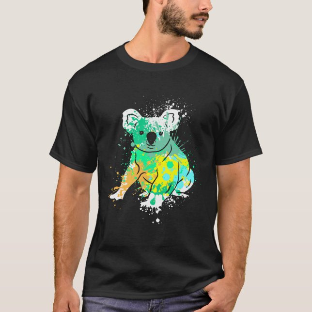 Stänk Art Koala Bear Pullover Hoodie T Shirt (Framsida)