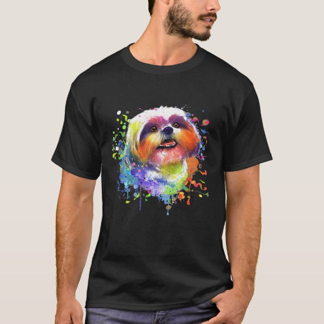 Stänk Art Shih Tzu Manar Women Hund T Shirt (Framsida)