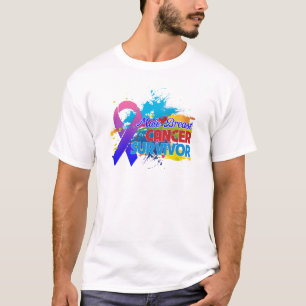 Stänk av färg - Male bröstcancer överlevande T-shirt
