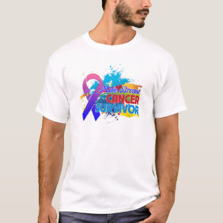 Stänk av färg - Male bröstcancer överlevande T-shirt