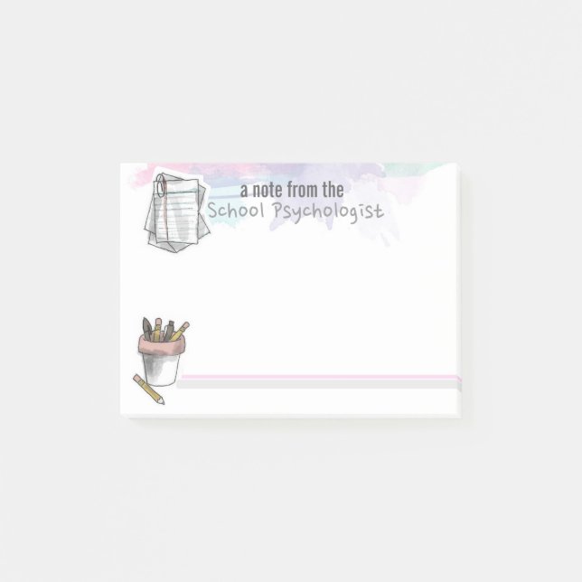 Stänk av vattenfärgen skolar psykologen post-it block (Framsida)