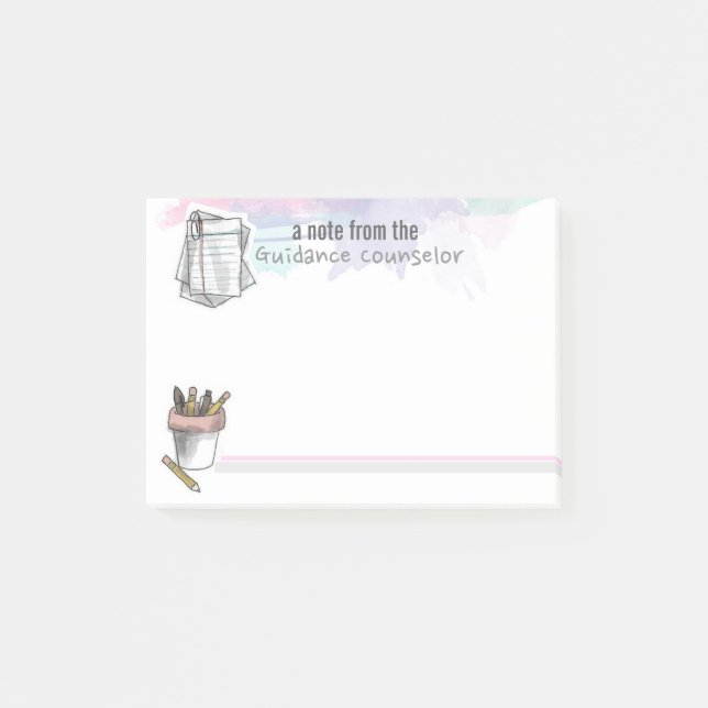 Stänk av vattenfärgvägledningslägerledaren noterar post-it block (Framsida)