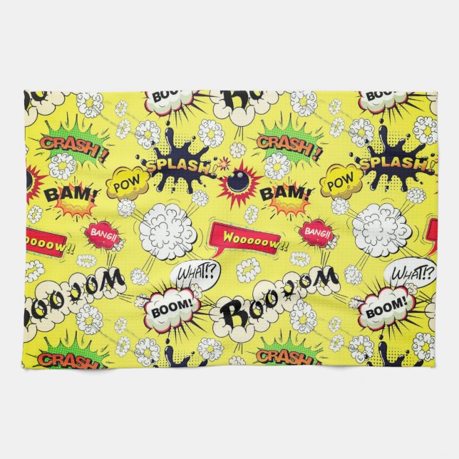 Stänk,Bam, Boom Kitchen Towel Kökshandduk (Horisontell)