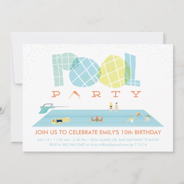 Stänk Bassäng Party Inbjudningar (Framsida)
