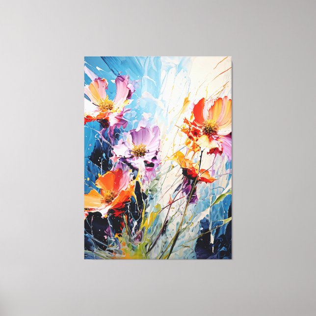 Stänk Blommigt konst Canvastryck (Framsida)