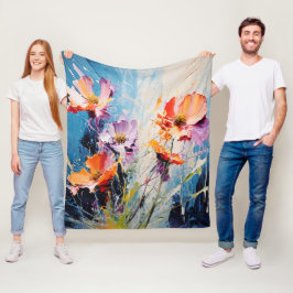 Stänk Blommigt konst Fleecefilt