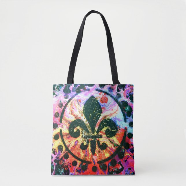 Stänk Fleur-de-lis shopping tote Tygkasse (Framsida)