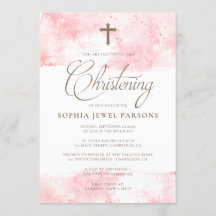 Stänk för rosor för dopinbjudningar | & guld-