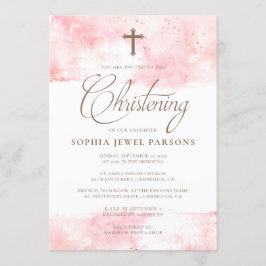 Stänk för rosor för dopinbjudningar | & guld- inbjudningar