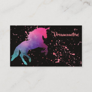 Stänk för Unicorn för utrymmegalaxabstrakt Visitkort