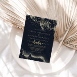 Stänk Guld, spanska Bröllop Inbjudningar<br><div class="desc">Den här inbjudan till spanska bröllopet i guld stänk är perfekt för ett bröllop. Utformningen har en mörk blått bakgrund med handmålad guld stänk.</div>