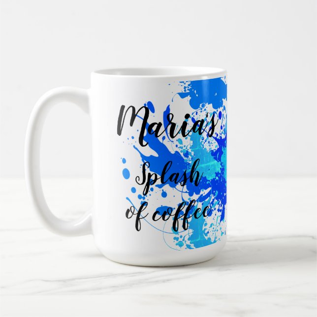 Stänk i Blues Shades Färg i Snyggt Stil Kaffemugg (Vänster)