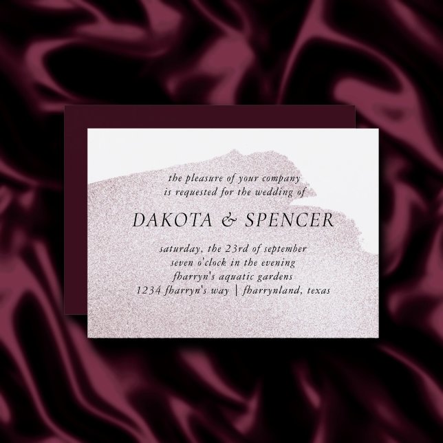 Stänk i Burgundy | Elegant Watercolor Bröllop Inbjudningar (Skapare uppladdad)