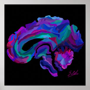 Stänk i Färg Brain Poster