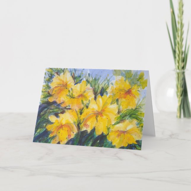 Stänk i Gult Notecard Kort (Framsida)